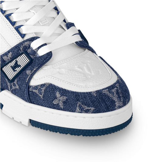 LV Trainer Monogram Denim White Blue.