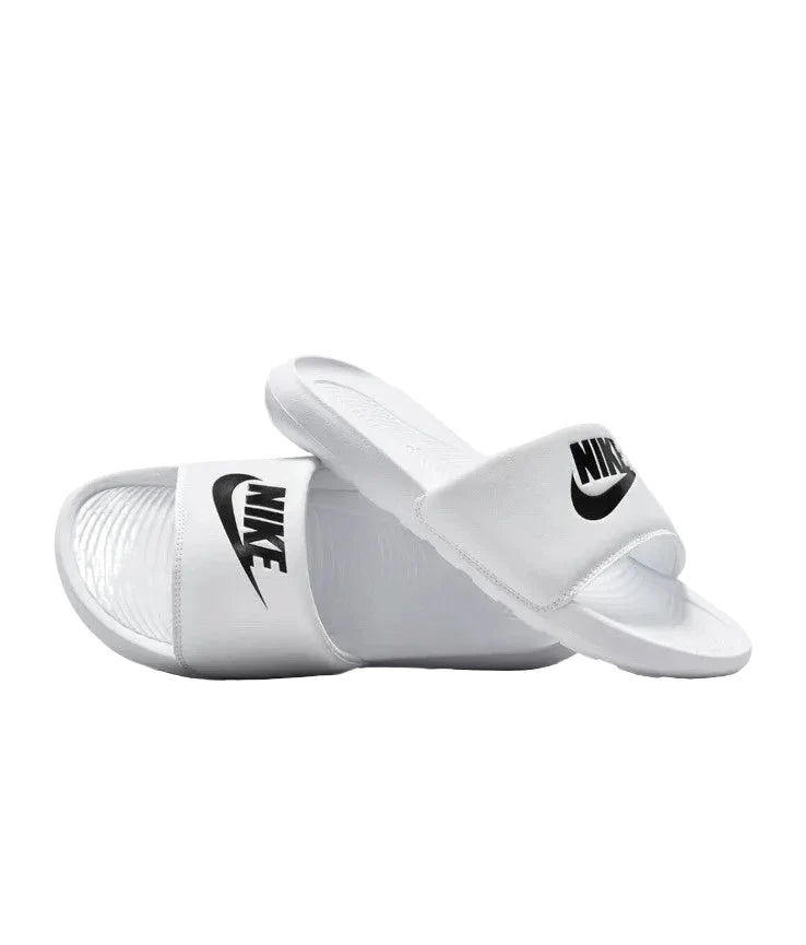 WHITE NIKE SLIDES