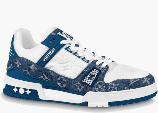 LV Trainer Monogram Denim White Blue.