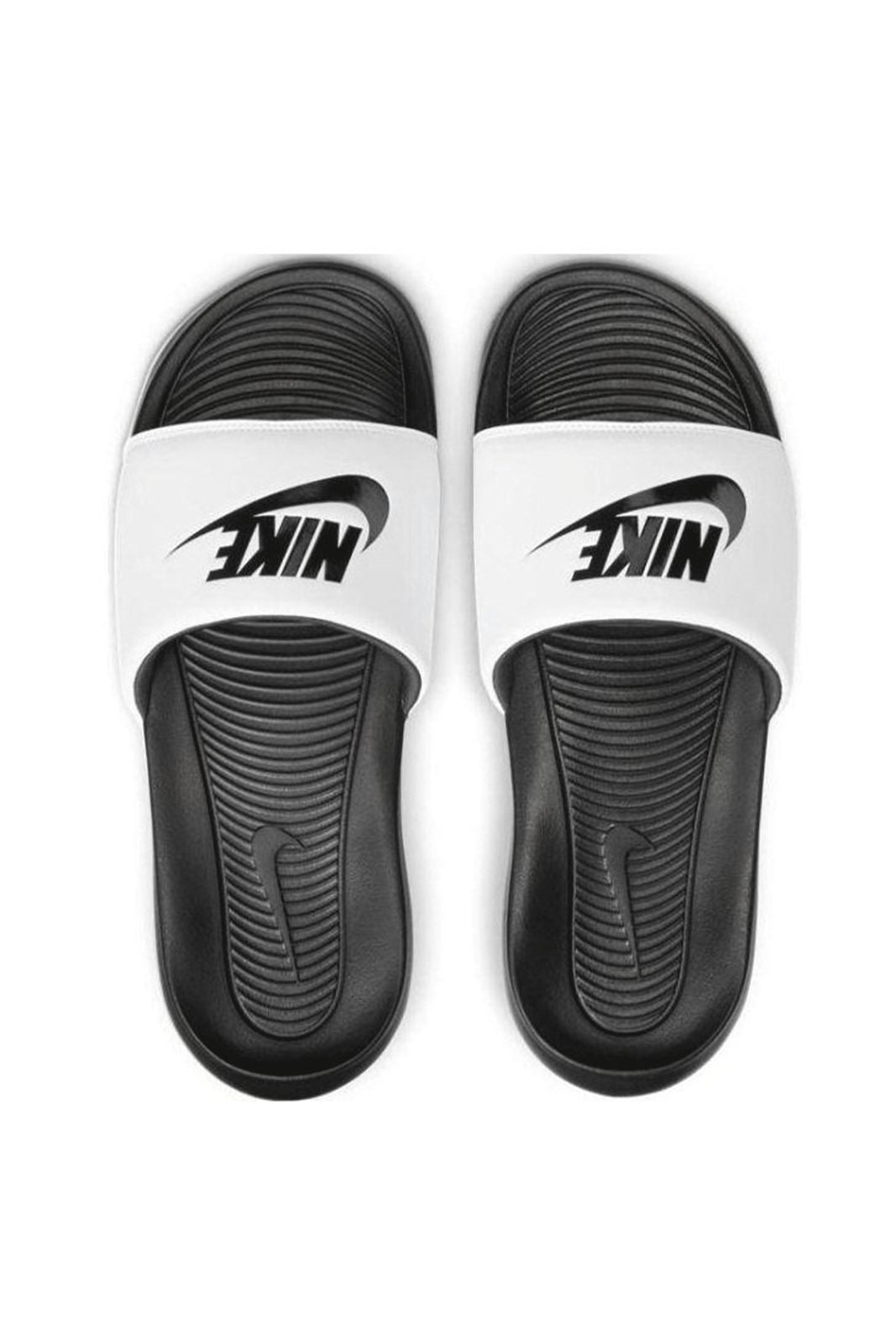 WHITE/BLACK NIKE SLIDES