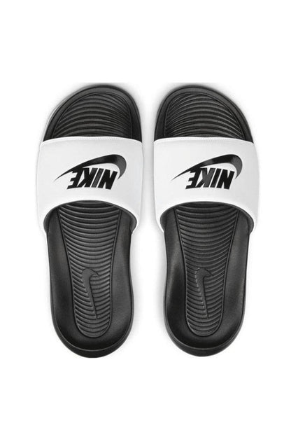 WHITE/BLACK NIKE SLIDES