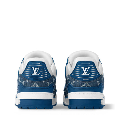 LV Trainer Monogram Denim White Blue.